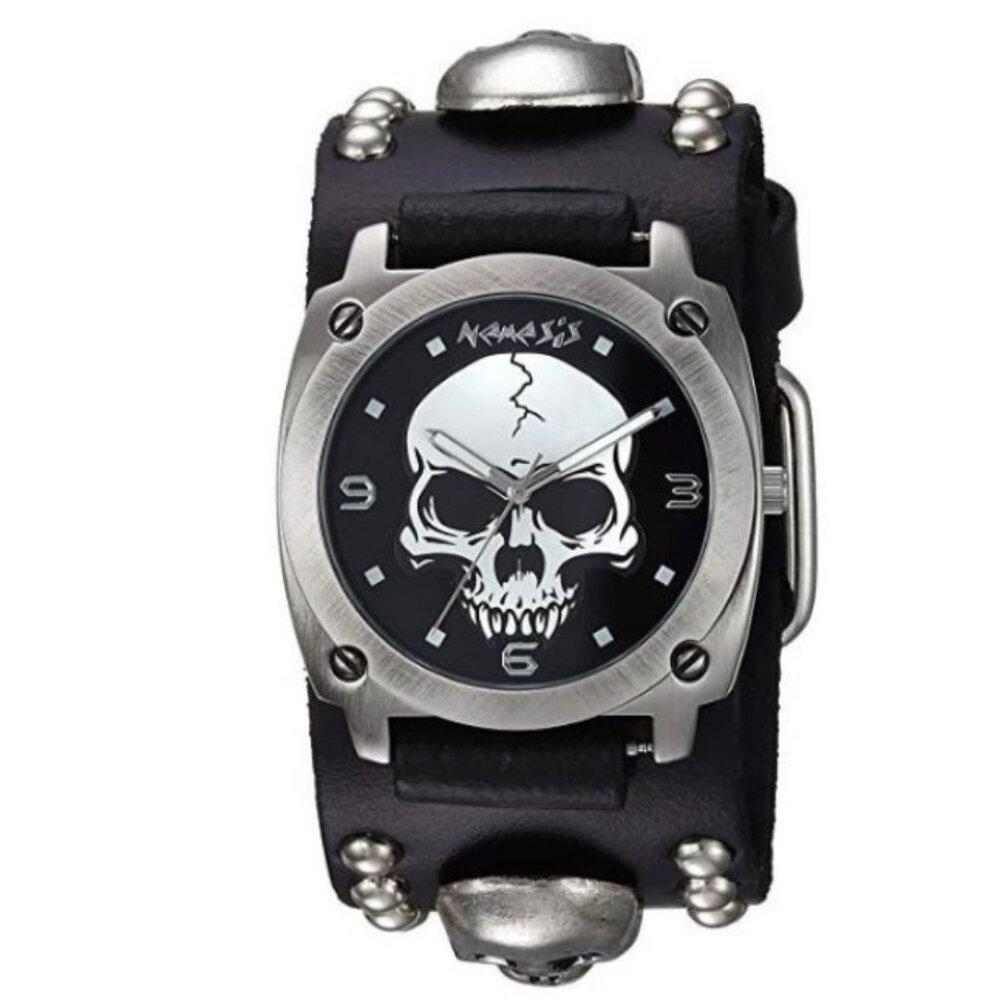 Nemesis - Scull Studded Watch, O/S, color black.